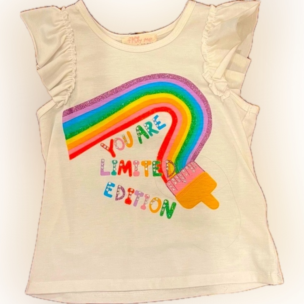 Truly me by Sara Sara girls rainbow shirt size 6 like new